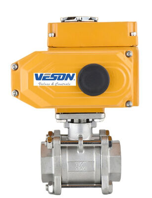 3-PC 나사식 엔드, PN1.0-32.0MPa 압력 등급, ISO5211 표준 준수 전동 볼 밸브