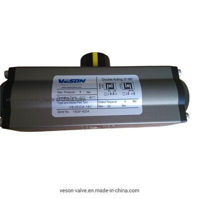 알루미늄 구조의 랙앤피니언 공압 액추에이터 (0-180도 회전)