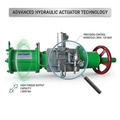 Spring Return Pneumatic Quarter Turn Actuator Rack Pinion Design ISO5211 Certified for Valve Automation
